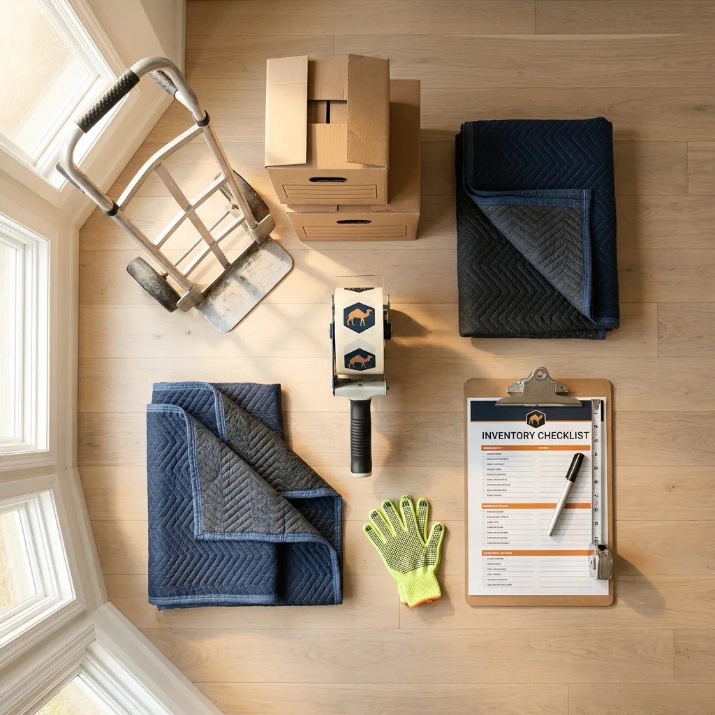 Professional moving supplies and packing materials layout for American Canyon residential relocations
